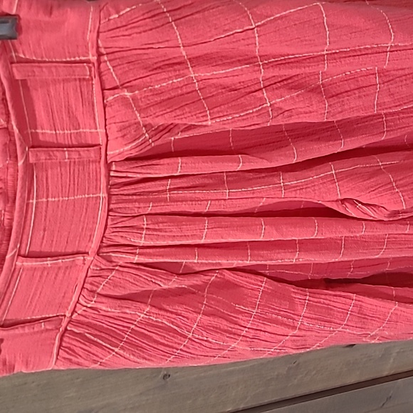 Free People Flowy Gauze Pant Split Skirt Coral XS NWOT - Picture 2 of 9